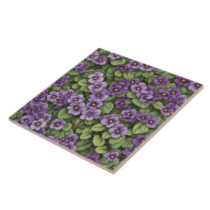 Afrikaans Violet bloemen patroon Tegeltje