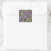 Afrikaans Violet bloemen patroon Vierkante Sticker (Tas)
