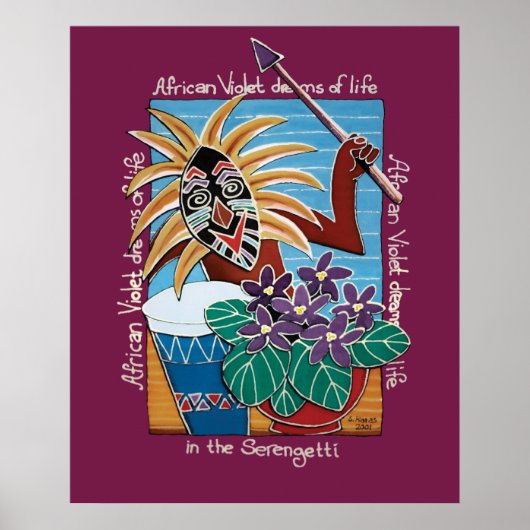 Afrikaans Violet in Serengetti Poster (Voorkant)