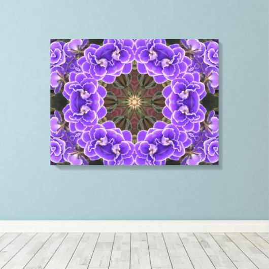Afrikaans Violet Mandala Canvas Afdruk (Insitu (Houten vloer))