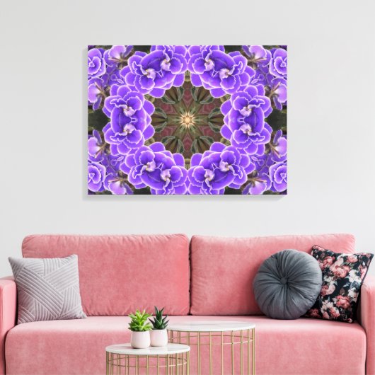 Afrikaans Violet Mandala Canvas Afdruk (Insitu (Woonkamer))