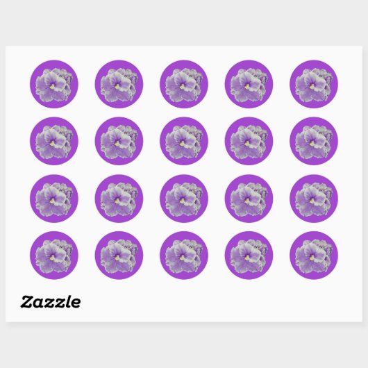 Afrikaans Violet Paars Ronde Sticker (Vel)