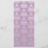 Afrikaans Violet & Zilver Damask Slim Dinner Menu (Achterkant)