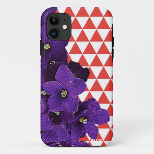 Afrikaans Viooltje Rode Piramides Telefoonhoes Case-Mate iPhone Case (Achterkant)