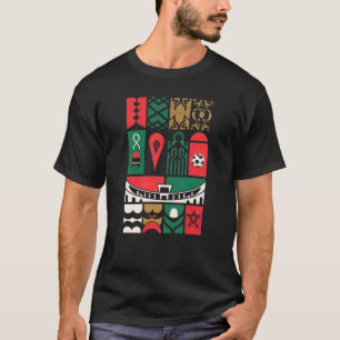 Afrikaans Voetbal Marokko 2025 Geïnspireerde Grafi T-shirt