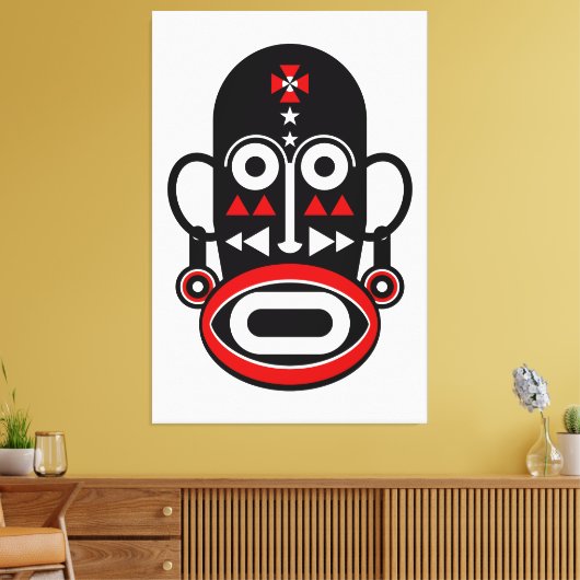 Afrikaans volksmasker canvas afdruk (Insitu (Woonkamer))
