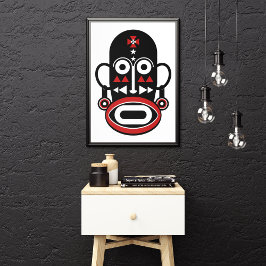 Afrikaans volksmasker canvas afdruk