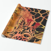 Afrikaans Vrouw en Giraffe Inpakpapier (Uitgerold)