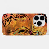 Afrikaans Vrouw en Giraffe iPhone Case (Achterkant (horizontaal))