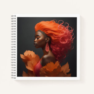 Afrikaans vrouw oranje haar notitieboek