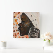Afrikaans Vrouw Wandklok Schilderen (Huis)