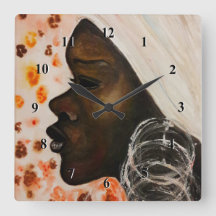 Afrikaans  Vrouw Wandklok Schilderen