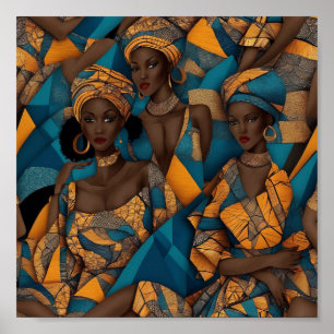 Afrikaans vrouwen kunstwerk Poster