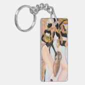 Afrikaans Vrouwen Sleutelhanger Gift Moderne Stijl (Voorkant Links)