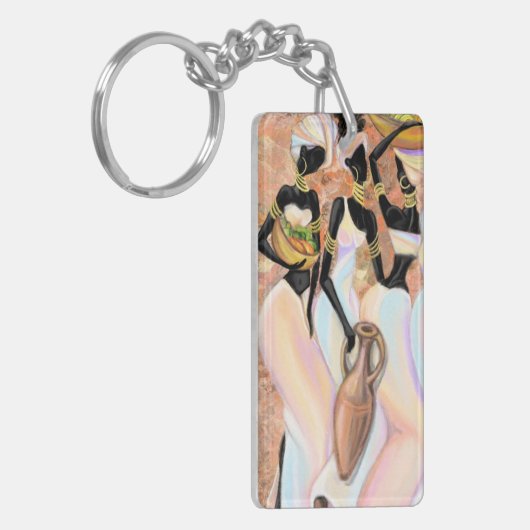Afrikaans Vrouwen Sleutelhanger Gift Moderne Stijl (Voorkant Links)