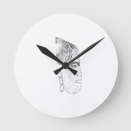 Afrikaans vrouwenhoofdontwerp ronde klok