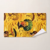 Afrikaans vrouwenportret met zonsondergang bad handdoek (Handdoek)