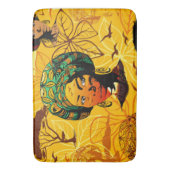 Afrikaans vrouwenportret met zonsondergang badmat (Voorkant Verticaal)