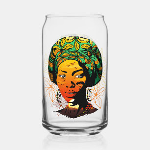 Afrikaans vrouwenportret met zonsondergang blikvorm glas