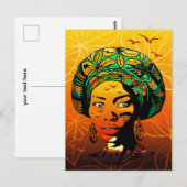 Afrikaans vrouwenportret met zonsondergang briefkaart (Voorkant / Achterkant)