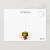 Afrikaans vrouwenportret met zonsondergang briefkaart (Achterkant)