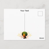 Afrikaans vrouwenportret met zonsondergang briefkaart (Achterkant)