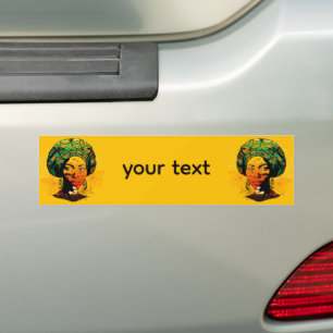 Afrikaans vrouwenportret met zonsondergang bumpersticker