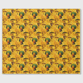 Afrikaans vrouwenportret met zonsondergang cadeaupapier (Vlak)