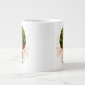 Afrikaans vrouwenportret met zonsondergang grote koffiekop (Voorkant)