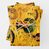 Afrikaans vrouwenportret met zonsondergang inpakpapier vel (In situ)