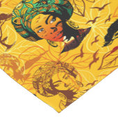 Afrikaans vrouwenportret met zonsondergang korte tafelloper (Hoek)