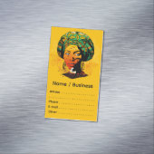 Afrikaans vrouwenportret met zonsondergang magnetisch visitekaartje (Voorbeeld)