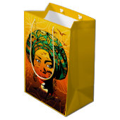 Afrikaans vrouwenportret met zonsondergang medium cadeauzakje (Achterkant Gekanteld)