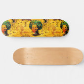 Afrikaans vrouwenportret met zonsondergang persoonlijk skateboard (Horizontaal)