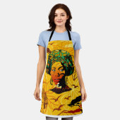 Afrikaans vrouwenportret met zonsondergang schort (Gedragen)