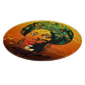 Afrikaans vrouwenportret met zonsondergang snijplank (Hoek)