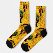 Afrikaans vrouwenportret met zonsondergang sokken (Links)