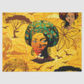 Afrikaans vrouwenportret met zonsondergang tissuepapier (Voorkant)