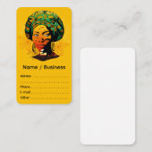 Afrikaans vrouwenportret met zonsondergang visitekaartje (Voorkant / Achterkant)