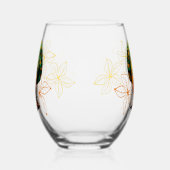 Afrikaans vrouwenportret met zonsondergang wijnglas zonder voet (Rechts)