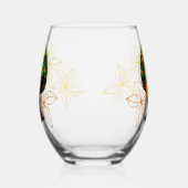 Afrikaans vrouwenportret met zonsondergang wijnglas zonder voet (Links)