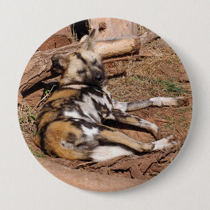 afrikaans-wild-dog-018 ronde button 4,0 cm