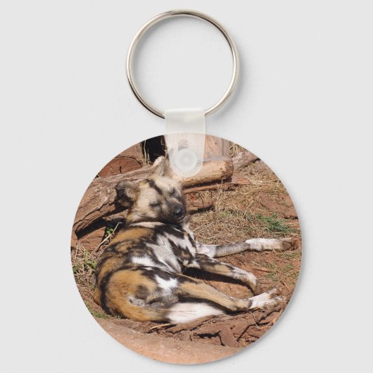 afrikaans-wild-dog-018 sleutelhanger (Voorkant)