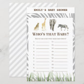 Afrikaans Wilde Baby shower Game PRINED (Voorkant / Achterkant)
