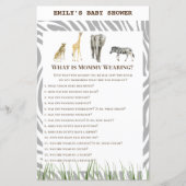 Afrikaans Wilde Baby shower Game PRINED (Voorkant)