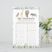 Afrikaans Wilde Baby shower Game PRINED (Staand voorkant)