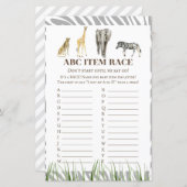 Afrikaans Wilde Baby shower Game PRINED (Voorkant / Achterkant)