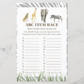 Afrikaans Wilde Baby shower Game PRINED (Voorkant)