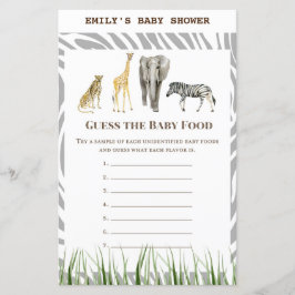 Afrikaans Wilde Baby shower Game PRINED