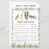 Afrikaans Wilde Baby shower Game PRINED (Voorkant / Achterkant)